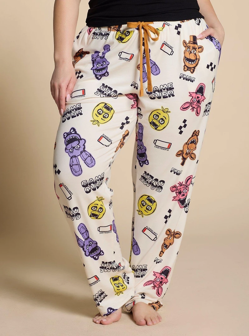Five Nights at Freddy's Characters Game Over Allover Print Women's Plus Sleep Pants - BoxLunch Exclusive
