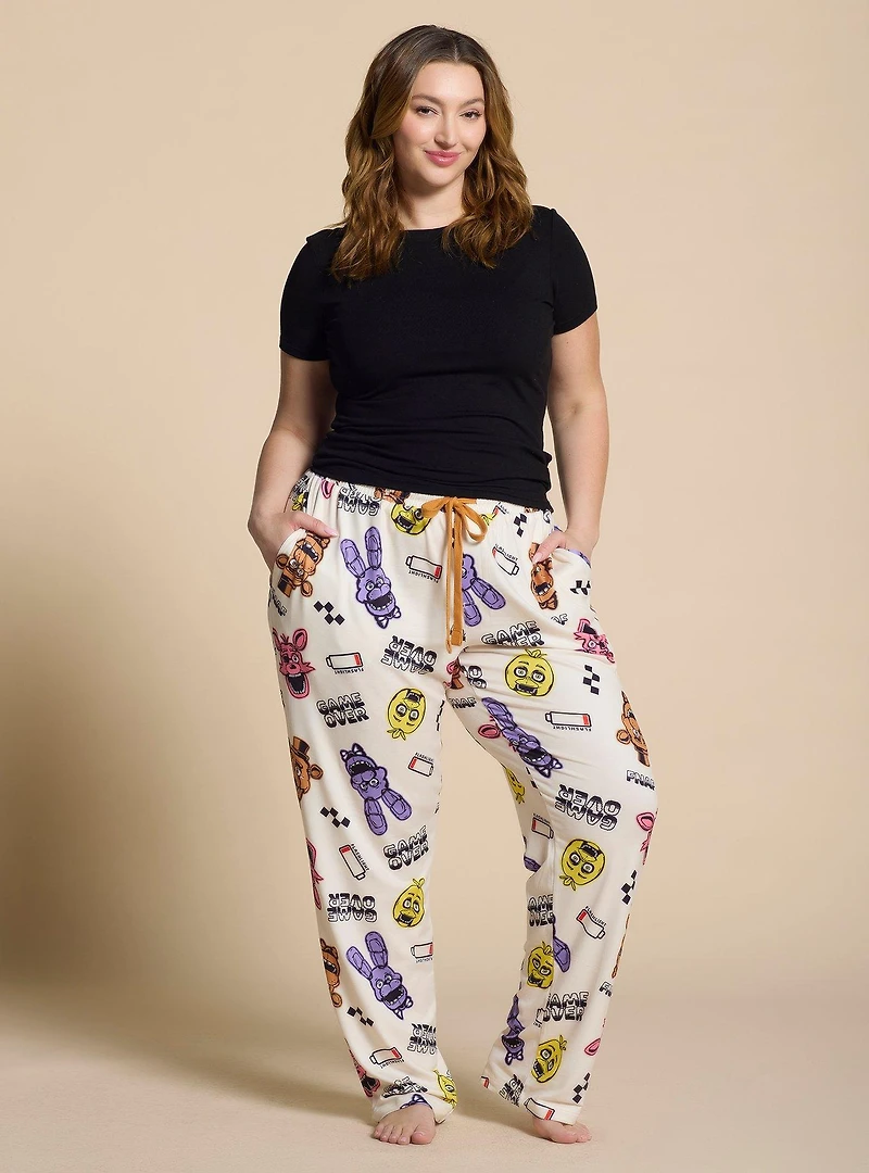 Five Nights at Freddy's Characters Game Over Allover Print Women's Plus Sleep Pants - BoxLunch Exclusive