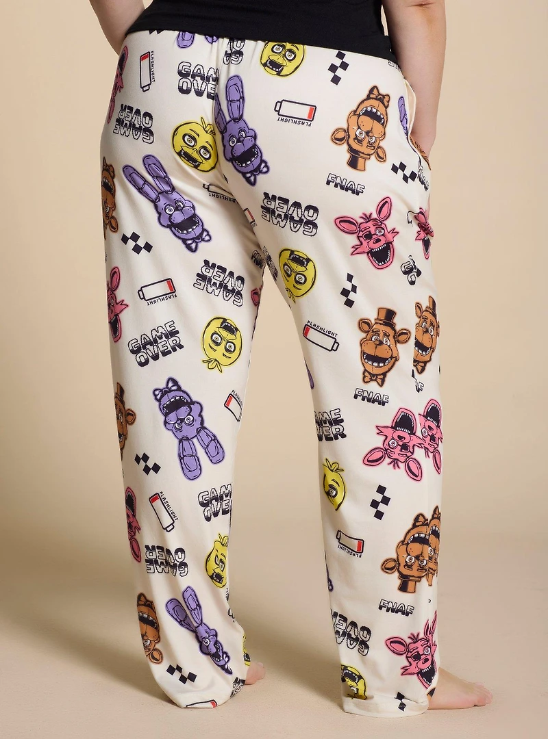 Five Nights at Freddy's Characters Game Over Allover Print Women's Plus Sleep Pants - BoxLunch Exclusive