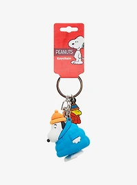 Peanuts Snoopy & Woodstock Puffer Jacket Keychain