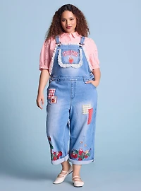 Strawberry Shortcake Embroidered Women's Plus Overalls — BoxLunch Exclusive