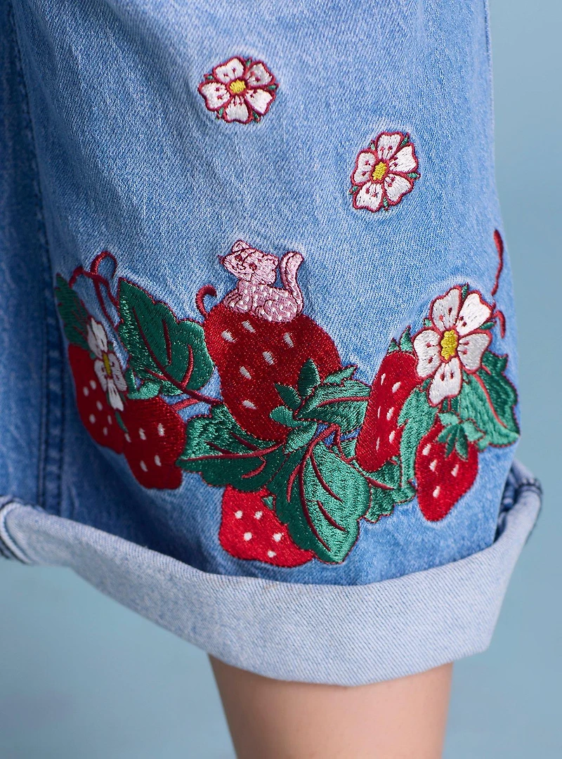 Strawberry Shortcake Embroidered Women's Plus Overalls — BoxLunch Exclusive