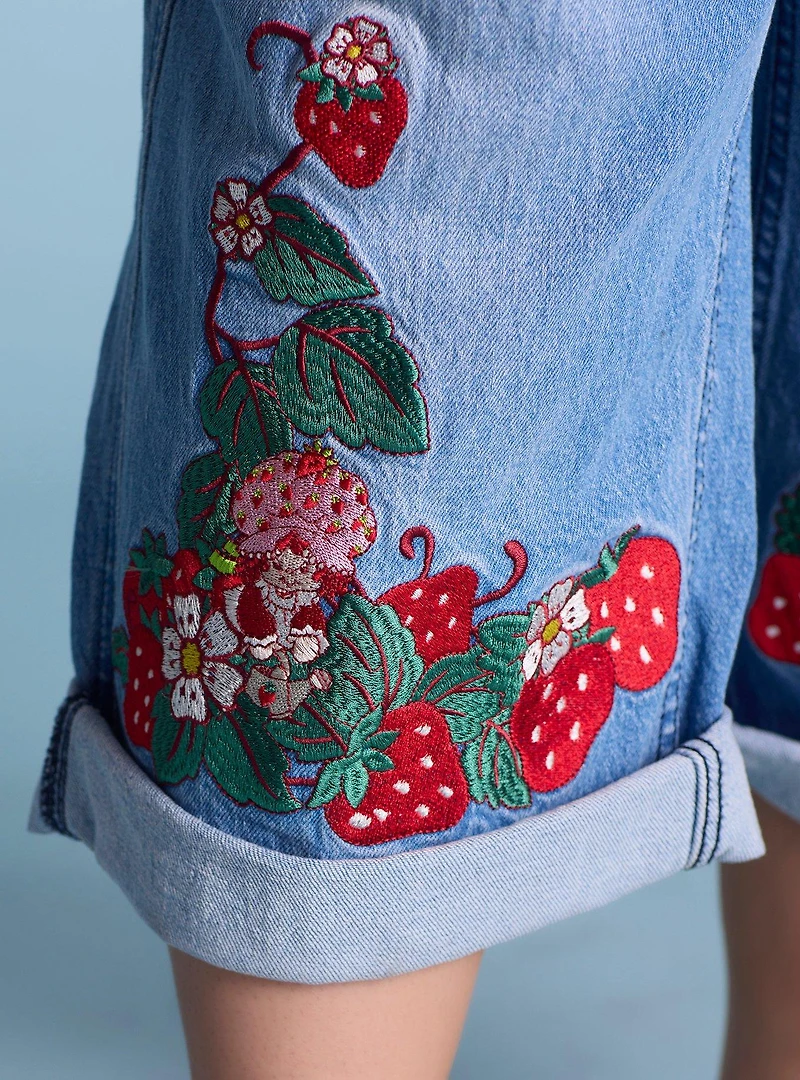 Strawberry Shortcake Embroidered Women's Plus Overalls — BoxLunch Exclusive