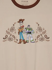 Disney Pixar Toy Story Buzz & Woody Paisley Ringer Women's Plus T-Shirt - BoxLunch Exclusive