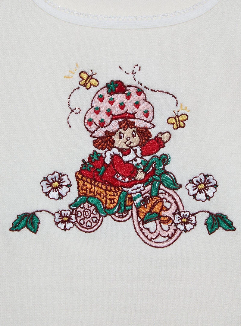Strawberry Shortcake Bicycle Embroidered Women's Tank Top