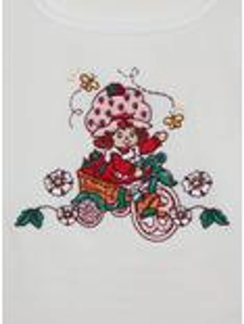 Strawberry Shortcake Bicycle Embroidered Women's Plus Tank Top