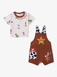 Disney Pixar Toy Story Sheriff Badge Infant T-Shirt & Overall Set- BoxLunch Exclusive