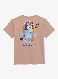 Bluey Butterfly Let's Do This Tan Youth T-Shirt