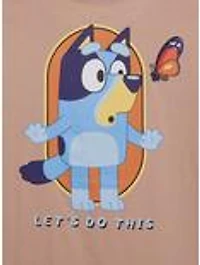Bluey Butterfly Let's Do This Tan Youth T-Shirt