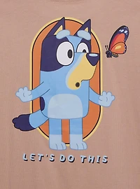 Bluey Butterfly Let's Do This Tan Youth T-Shirt