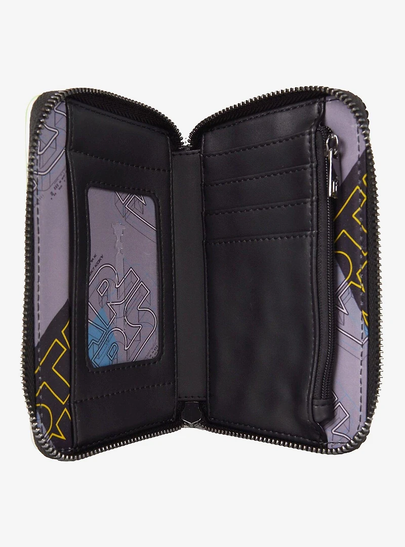 Loungefly Star Wars Luke Skywalker Lightsaber Diagram Small Zip Wallet