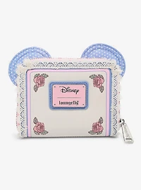 Loungefly Disney Minnie Mouse Floral Lace Ears Small Zip Wallet