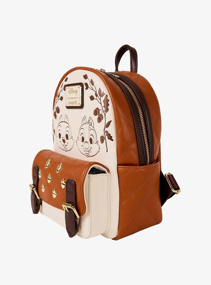 Loungefly Disney Chip & Dale Quilted Pocket Mini Backpack