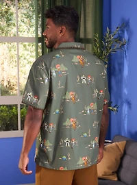 Disney Pixar Toy Story Woody & Friends Allover Print Woven Button-Up