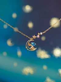 Girls Crew Disney Lilo & Stitch Crescent Moon Stitch Necklace — BoxLunch Exclusive