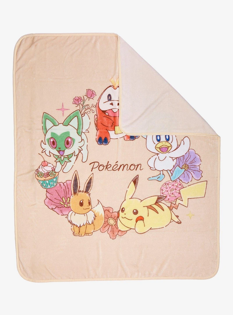 Pokémon Floral Group Portrait Fleece Throw
