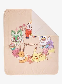 Pokémon Floral Group Portrait Fleece Throw