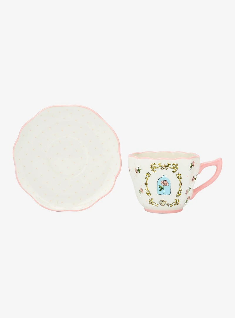 Disney Beauty and the Beast Enchanted Rose Teacup and Saucer — BoxLunch Exclusive