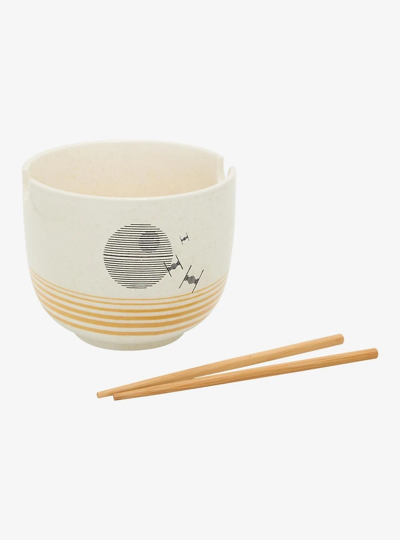 Star Wars Death Star Striped Ramen Bowl with Chopsticks