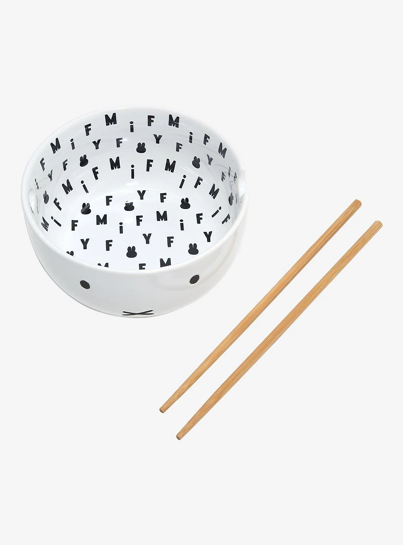 Miffy Face Ramen Bowl with Chopsticks