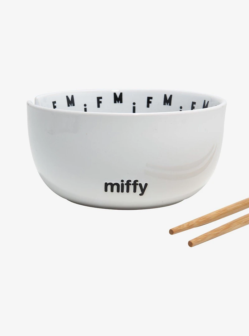 Miffy Face Ramen Bowl with Chopsticks