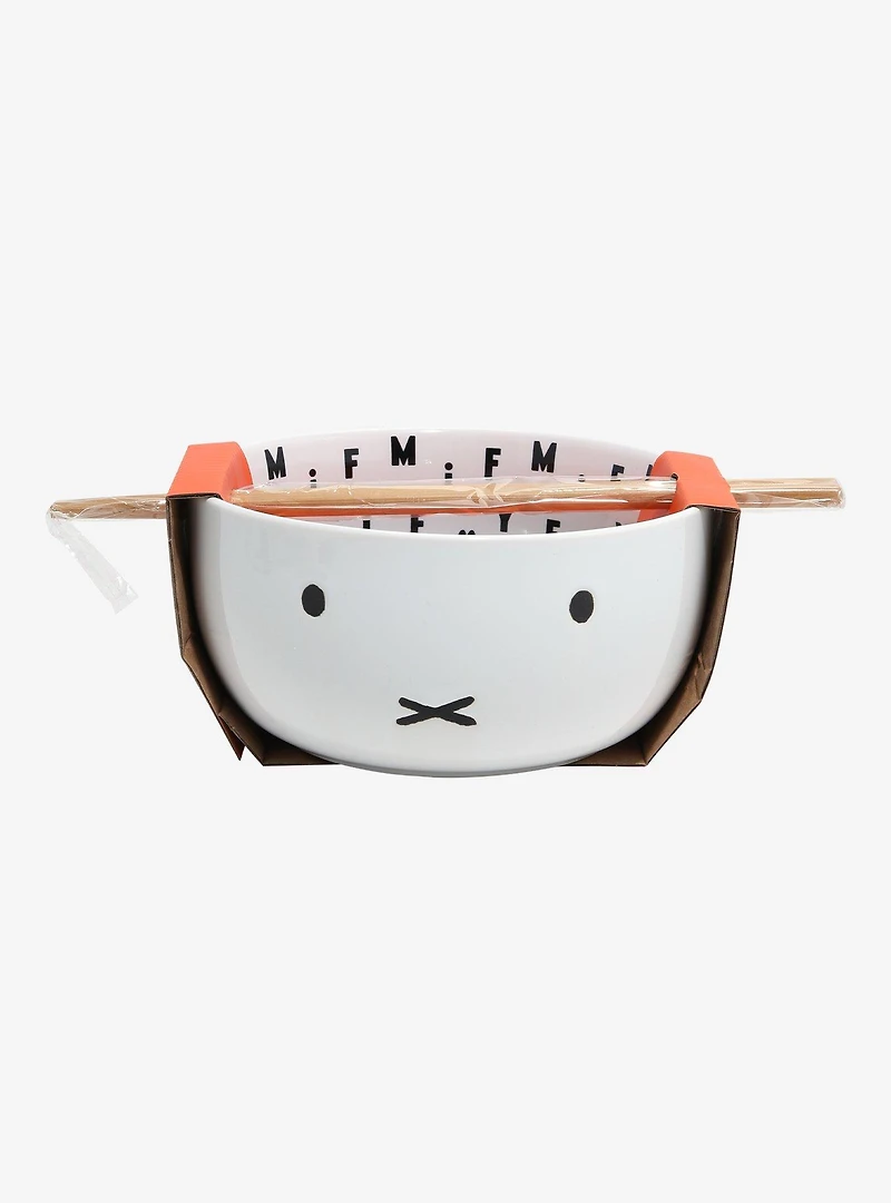 Miffy Face Ramen Bowl with Chopsticks