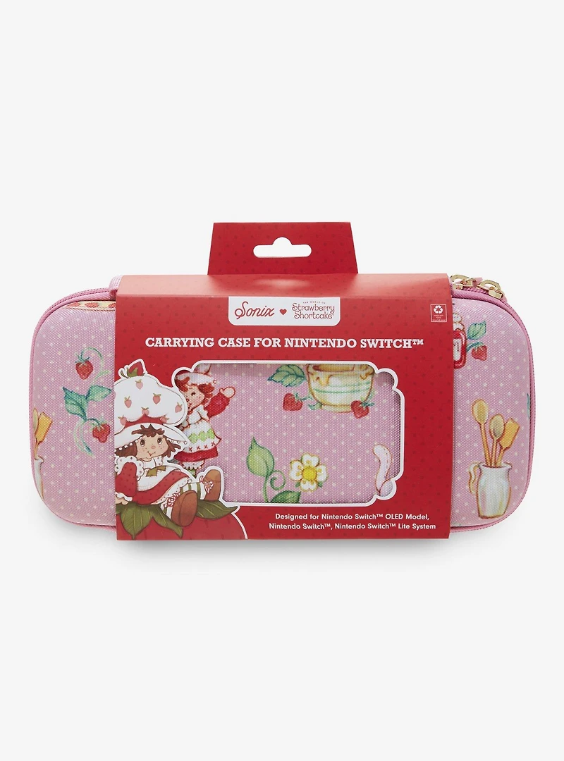Sonix Strawberry Shortcake Strawberry & Custard Polka Dot Nintendo Switch Carrying Case