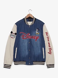 Disney Mickey Mouse Baseball Denim Bomber Jacket - BoxLunch Exclusive