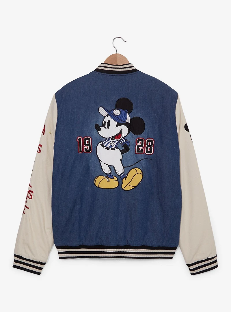 Disney Mickey Mouse Baseball Denim Bomber Jacket - BoxLunch Exclusive