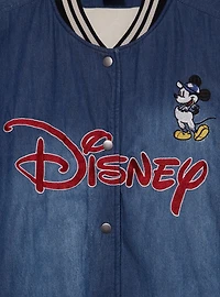 Disney Mickey Mouse Baseball Denim Bomber Jacket - BoxLunch Exclusive