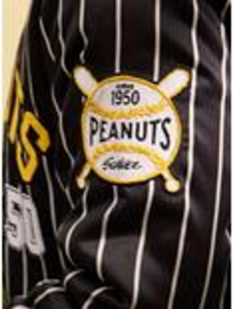 Peanuts Baseball Vintage Striped Bomber Jacket — BoxLunch Exclusive