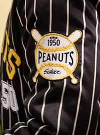 Peanuts Baseball Vintage Striped Bomber Jacket — BoxLunch Exclusive
