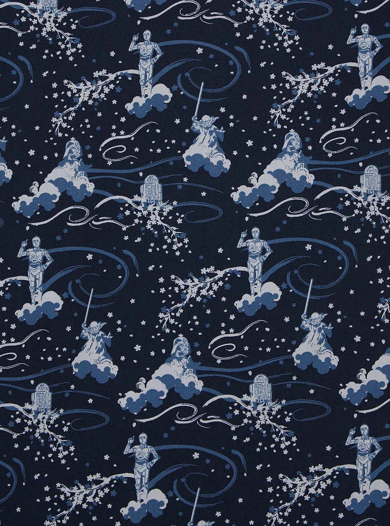 Star Wars Characters Cherry Blossom Allover Print Woven Button-Up - BoxLunch Exclusive