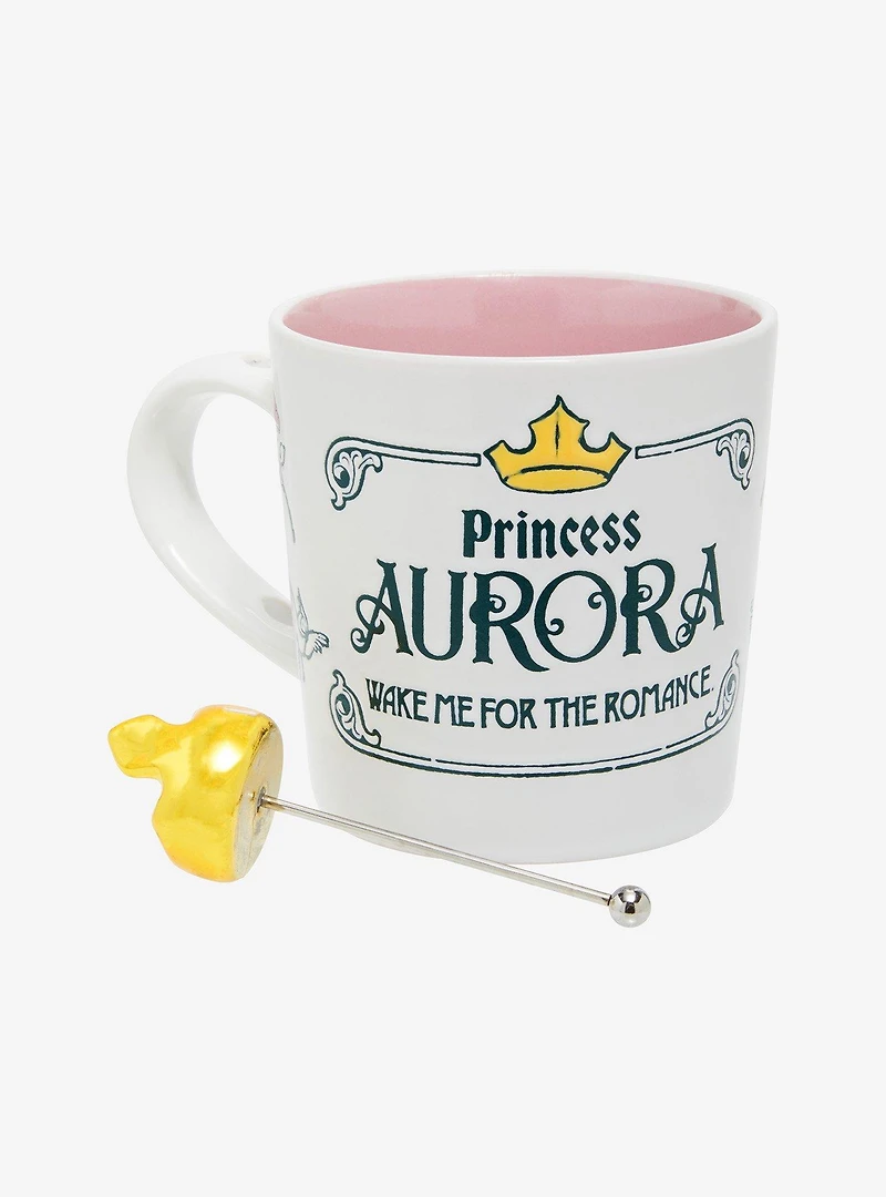 Disney Sleeping Beauty Aurora Portrait Mug with Tiara Stirrer