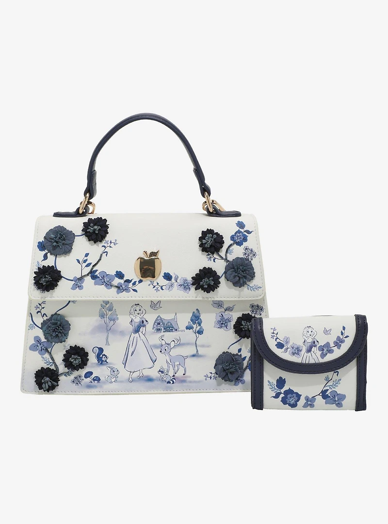 Disney Snow White and the Seven Dwarfs Tonal Floral Handbag - BoxLunch Exclusive