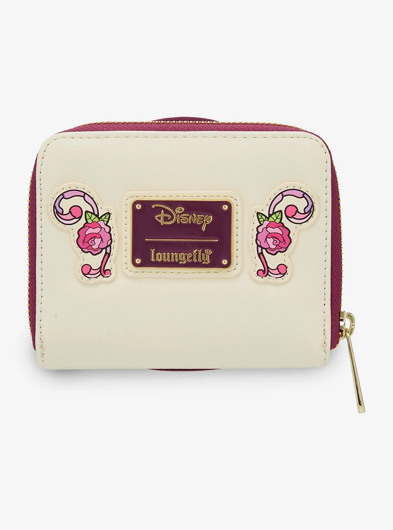 Loungefly Disney Beauty and the Beast Belle Stained Glass Portrait Small Zip Wallet - BoxLunch Exclusive