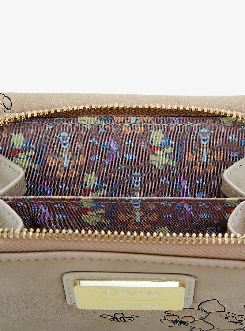 Loungefly Disney Winnie the Pooh Floral Brown Wallet — BoxLunch Exclusive