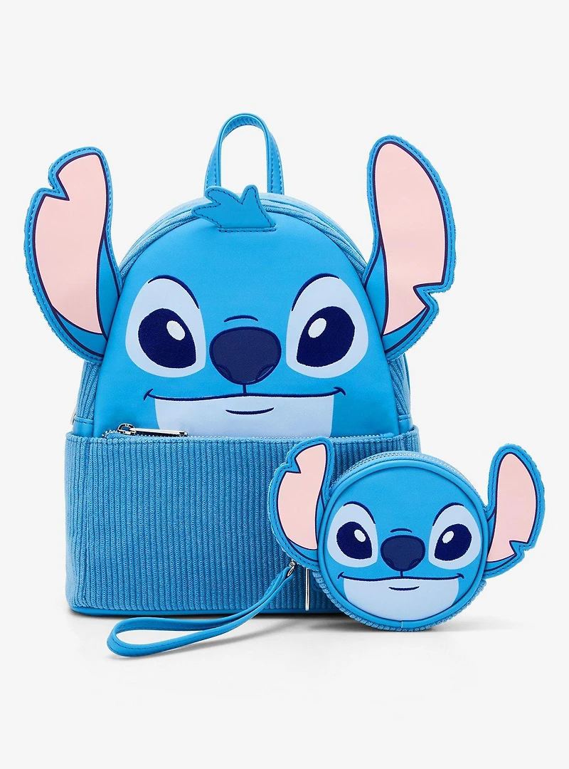Loungefly Disney Lilo & Stitch Figural Stitch Corduroy Mini Backpack — BoxLunch Exclusive
