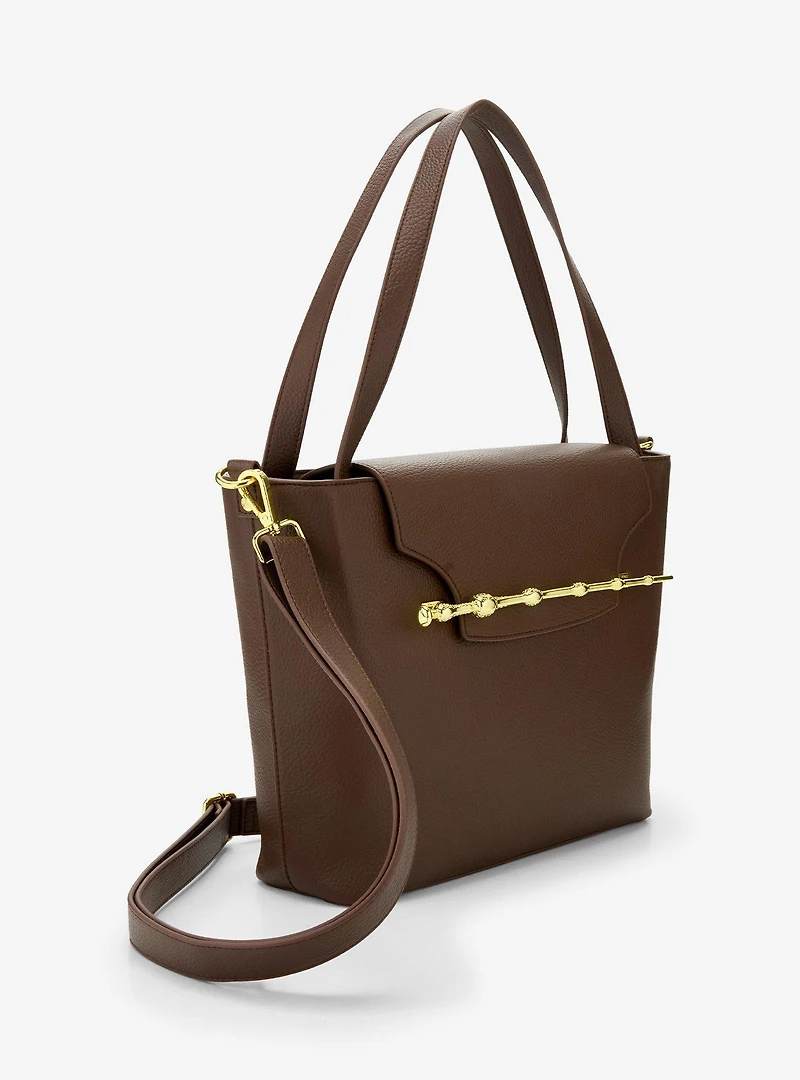Loungefly Harry Potter Elder Wand Brown Tote Bag - BoxLunch Exclusive