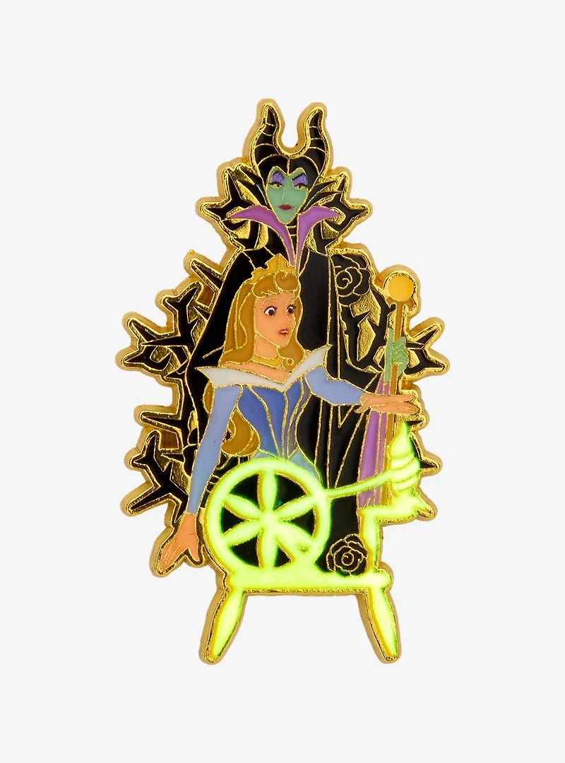 Loungefly Disney Sleeping Beauty Aurora & Maleficent Glow-in-the-Dark Enamel Pin
