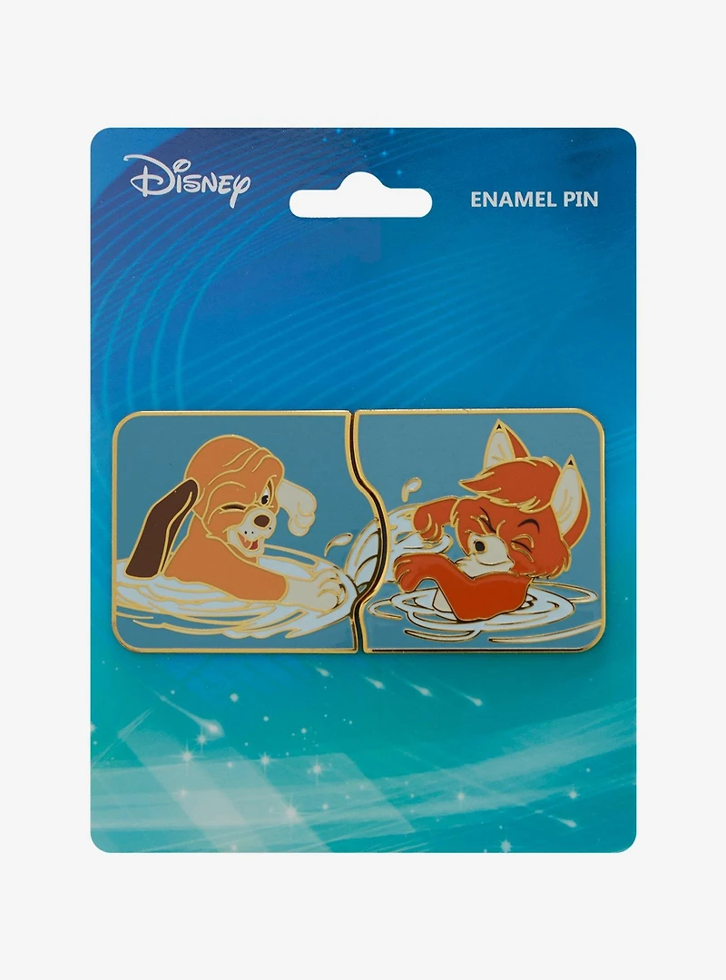 Disney The Fox and the Hound Todd and Copper Splashing Enamel Pin Set