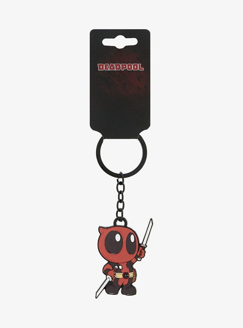 Marvel Deadpool Chibi Swords Metal Keychain