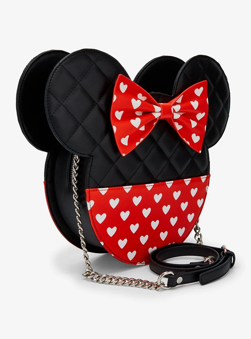 Loungefly Disney Mickey & Minnie Hearts Double Sided Crossbody Bag