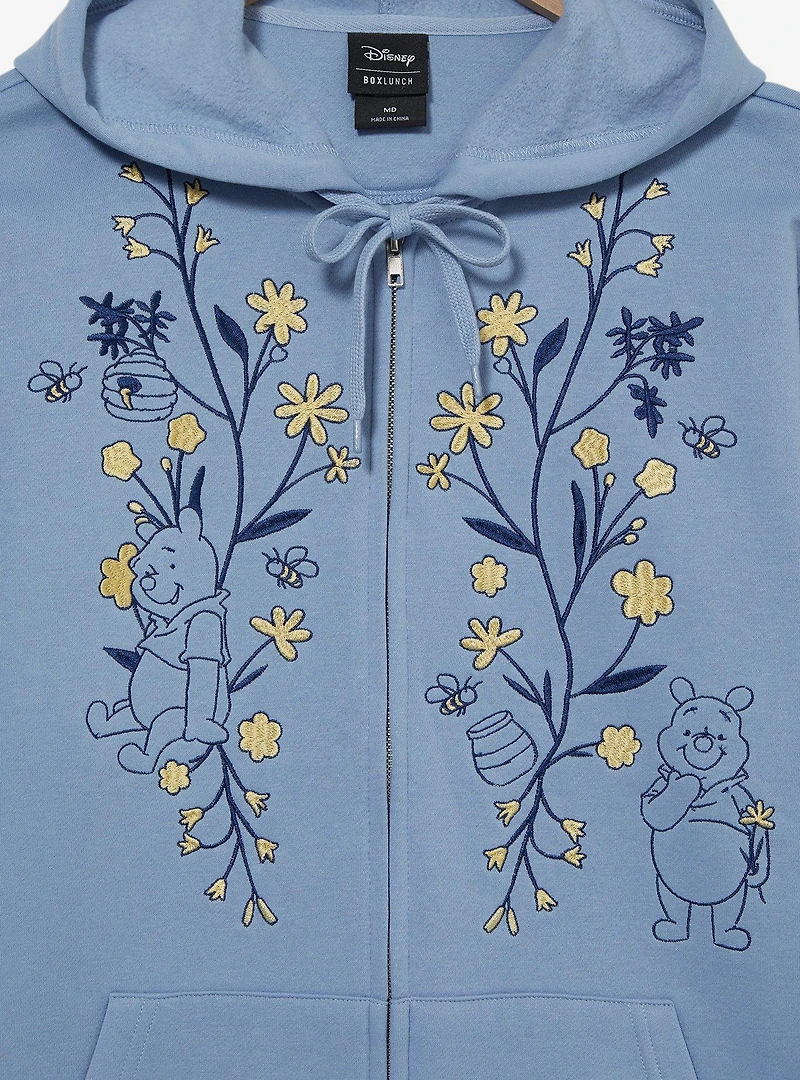 Disney Winnie the Pooh Floral Bear Zippered Hoodie - BoxLunch Exclusive