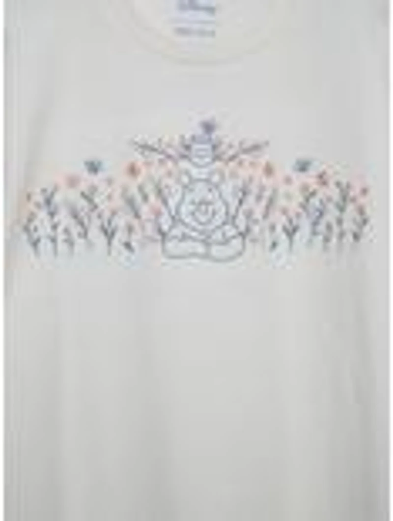 Disney Winnie the Pooh Floral Embroidered Women's T-Shirt