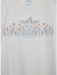 Disney Winnie the Pooh Floral Embroidered Women's T-Shirt