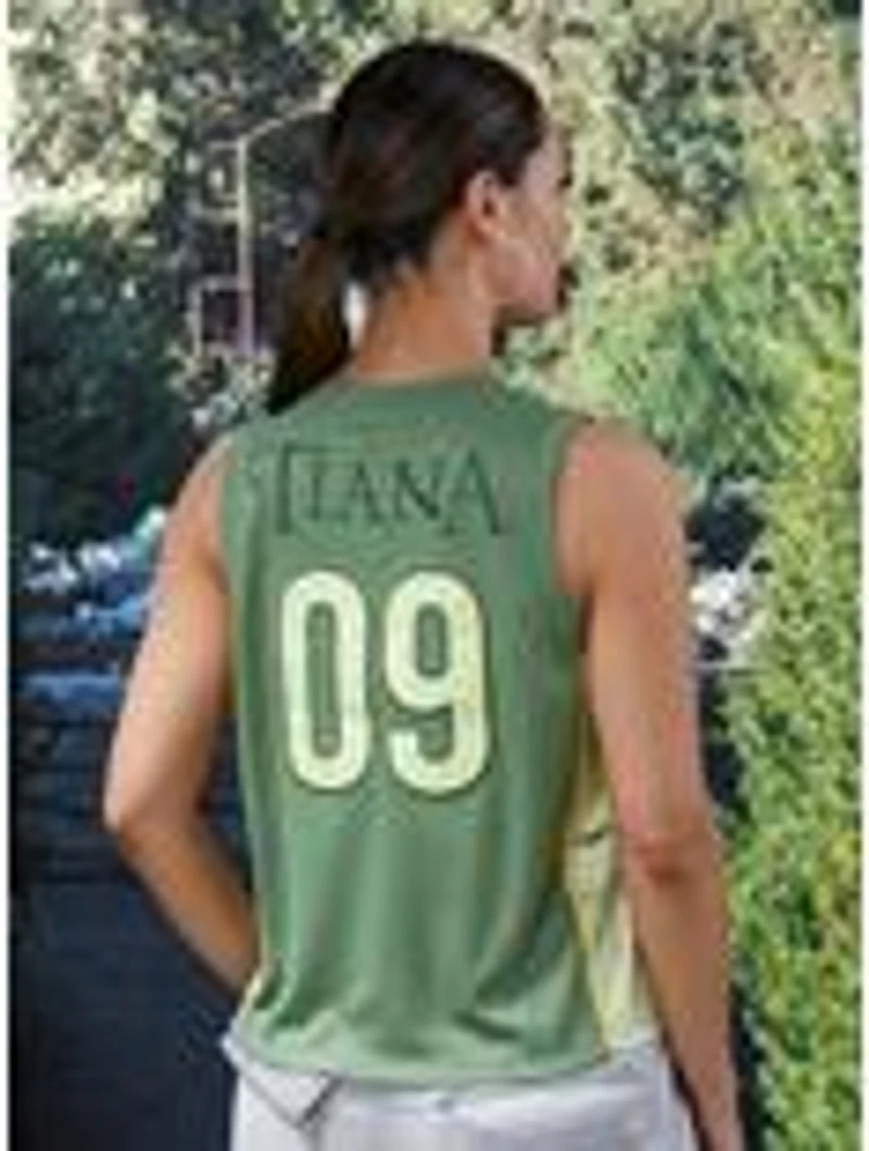 Disney the Princess and Frog Tiana Women's Cropped Basketball Jersey — BoxLunch Exclusive