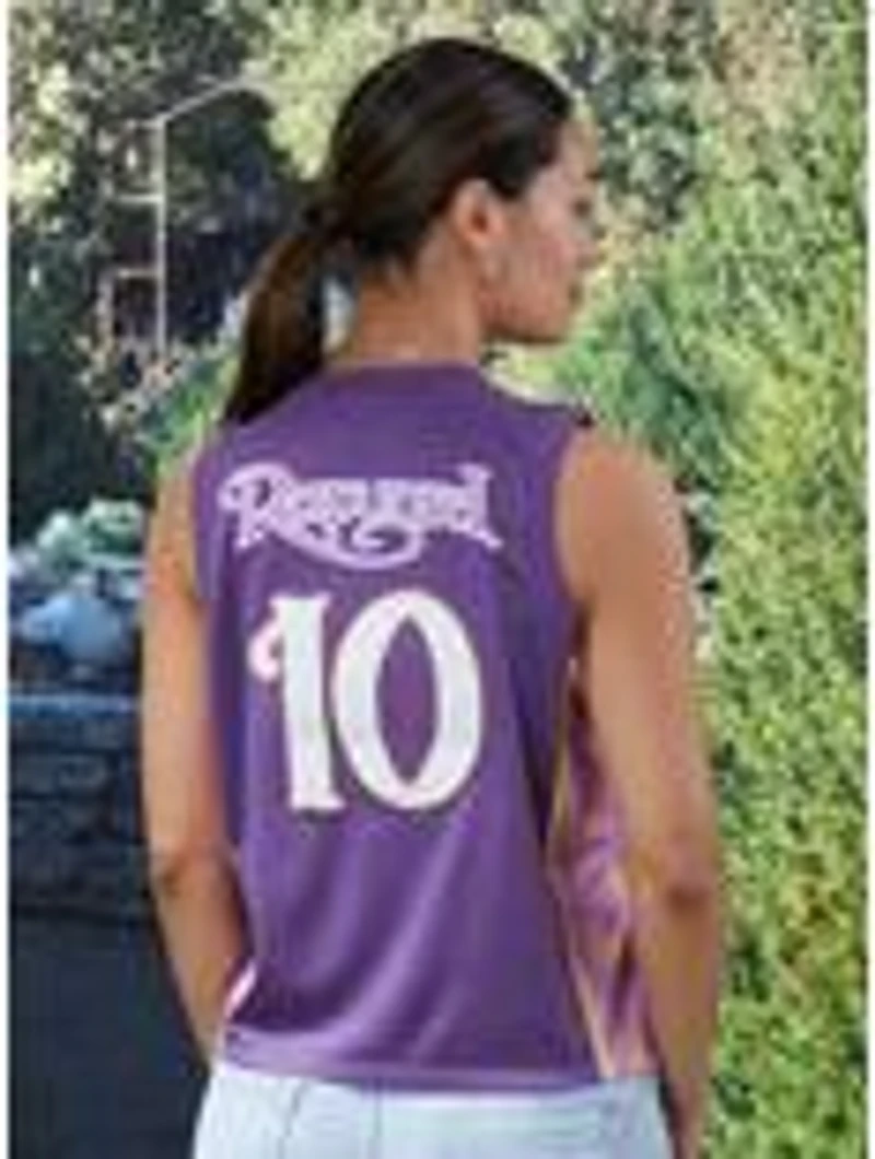 Disney Tangled Rapunzel Embroidered Women's Cropped Basketball Jersey — BoxLunch Exclusive