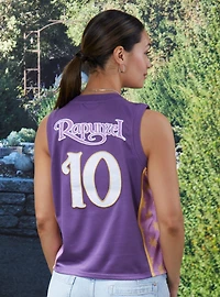 Disney Tangled Rapunzel Embroidered Women's Cropped Basketball Jersey — BoxLunch Exclusive