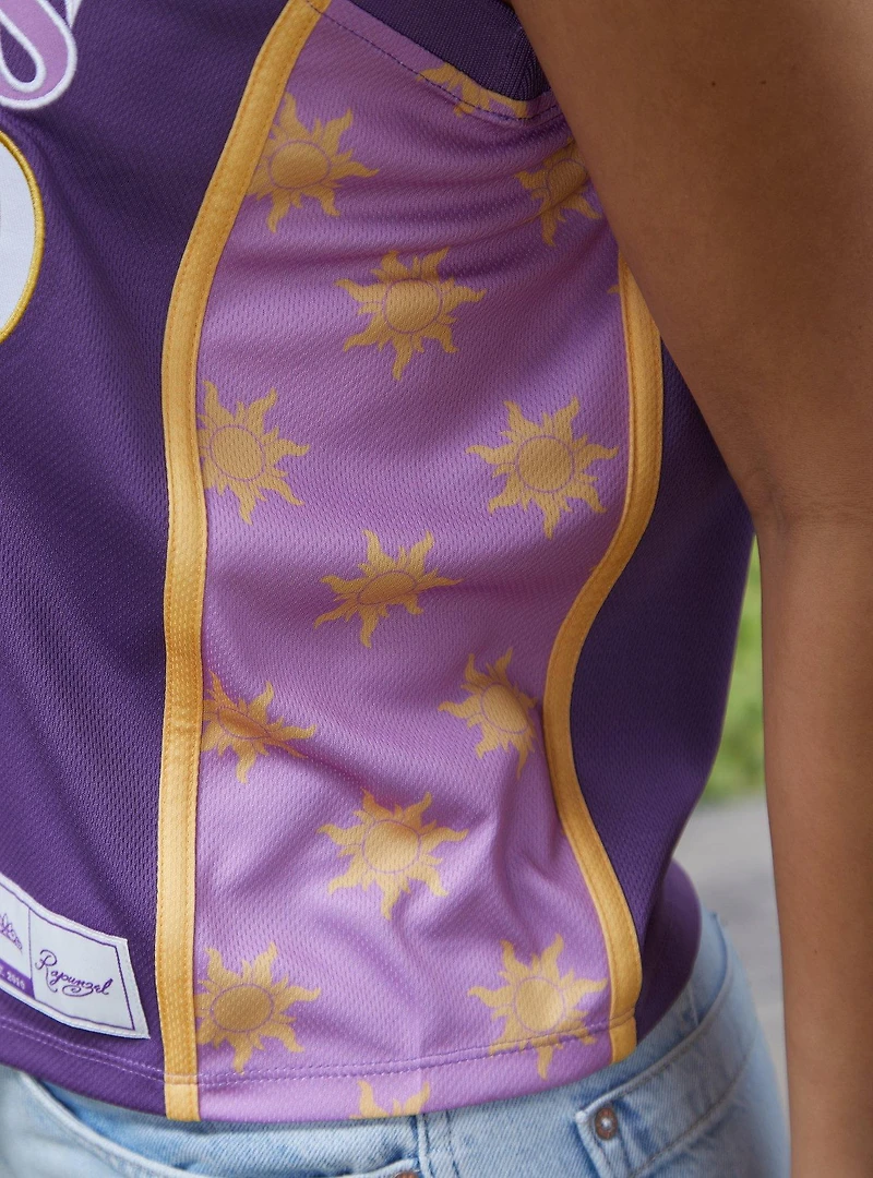 Disney Tangled Rapunzel Embroidered Women's Cropped Basketball Jersey — BoxLunch Exclusive
